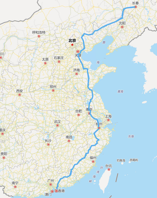 長深（shēn）高速公路全程地圖