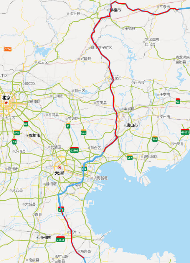 長深高速公路（lù）地圖-河北段（duàn）